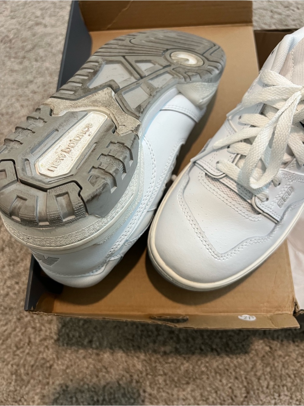 New Balance 550 White Low-Top Sneakers - Picture 7 of 9